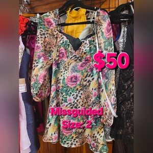 Missguided Multicolor Floral Leopard Dress